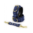 Love in Leather Soft Padded Wrist Restraints - Blue Love in Leather Soft Padded Wrist Restraints - Blue